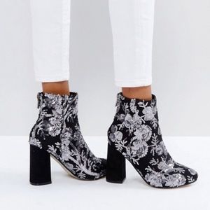 hardly worn New Look Floral Sequin Boots